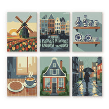 Carica l'immagine nel visualizzatore di Gallery, Mini Set Dipingere con i numeri 15x20cm (6 pezzi) - Tradizioni Olandesi Figured'Art