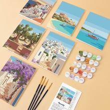 Carica l'immagine nel visualizzatore di Gallery, Mini Set Dipingere con i numeri 15x20cm (6 pezzi) - Sogni di Santorini