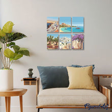 Carica l'immagine nel visualizzatore di Gallery, Mini Set Dipingere con i numeri 15x20cm (6 pezzi) - Sogni di Santorini
