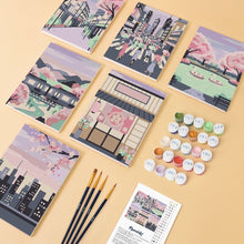 Carica l'immagine nel visualizzatore di Gallery, Mini Set Dipingere con i numeri 15x20cm (6 pezzi) - Primavera a Tokyo