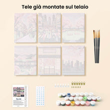 Carica l'immagine nel visualizzatore di Gallery, Mini Set Dipingere con i numeri 15x20cm (6 pezzi) - Primavera a Tokyo