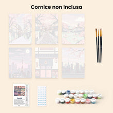 Carica l'immagine nel visualizzatore di Gallery, Mini Set Dipingere con i numeri 15x20cm (6 pezzi) - Tokyo in Fiore