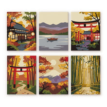 Carica l'immagine nel visualizzatore di Gallery, Mini Set Dipingere con i numeri 15x20cm (6 pezzi) - Giappone Sereno Figured'Art