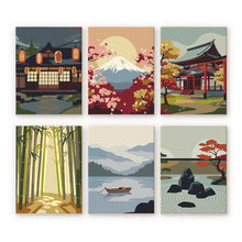 Carica l'immagine nel visualizzatore di Gallery, Mini Set Dipingere con i numeri 15x20cm (6 pezzi) - Paesaggi Zen Figured'Art