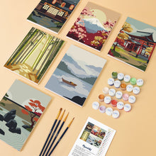 Carica l'immagine nel visualizzatore di Gallery, Mini Set Dipingere con i numeri 15x20cm (6 pezzi) - Paesaggi Zen
