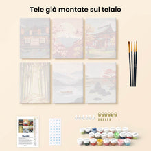 Carica l'immagine nel visualizzatore di Gallery, Mini Set Dipingere con i numeri 15x20cm (6 pezzi) - Paesaggi Zen