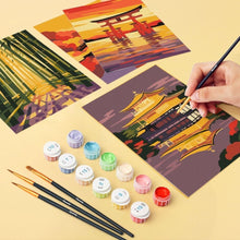 Carica l'immagine nel visualizzatore di Gallery, Mini Set Dipingere con i numeri 15x20cm (6 pezzi) - Tramonto in Giappone