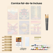 Carica l'immagine nel visualizzatore di Gallery, Mini Set Dipingere con i numeri 15x20cm (6 pezzi) - Tramonto in Giappone