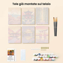 Carica l'immagine nel visualizzatore di Gallery, Mini Set Dipingere con i numeri 15x20cm (6 pezzi) - Tramonto in Giappone