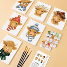 Carica l'immagine nel visualizzatore di Gallery, Mini Set Dipingere con i numeri 15x20cm (6 pezzi) - Piccoli Amici Muu