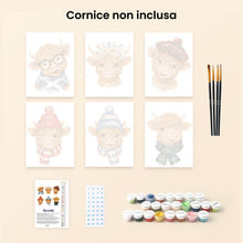 Carica l'immagine nel visualizzatore di Gallery, Mini Set Dipingere con i numeri 15x20cm (6 pezzi) - Piccoli Amici Muu