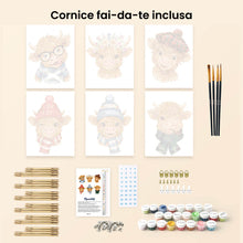Carica l'immagine nel visualizzatore di Gallery, Mini Set Dipingere con i numeri 15x20cm (6 pezzi) - Piccoli Amici Muu
