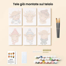 Carica l'immagine nel visualizzatore di Gallery, Mini Set Dipingere con i numeri 15x20cm (6 pezzi) - Piccoli Amici Muu