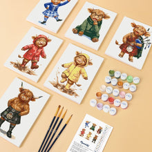 Carica l'immagine nel visualizzatore di Gallery, Mini Set Dipingere con i numeri 15x20cm (6 pezzi) - Amici della Fattoria Scozzese