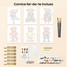 Carica l'immagine nel visualizzatore di Gallery, Mini Set Dipingere con i numeri 15x20cm (6 pezzi) - Amici della Fattoria Scozzese