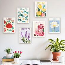 Carica l'immagine nel visualizzatore di Gallery, Mini Set Dipingere con i numeri 15x20cm (6 pezzi) - Emozioni in Fiore 2