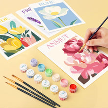 Carica l'immagine nel visualizzatore di Gallery, Mini Set Dipingere con i numeri 15x20cm (6 pezzi) - Emozioni in Fiore 2