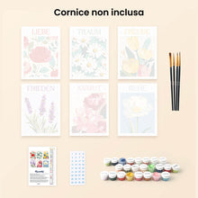 Carica l'immagine nel visualizzatore di Gallery, Mini Set Dipingere con i numeri 15x20cm (6 pezzi) - Emozioni in Fiore 2