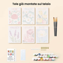 Carica l'immagine nel visualizzatore di Gallery, Mini Set Dipingere con i numeri 15x20cm (6 pezzi) - Emozioni in Fiore 2