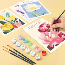 Carica l'immagine nel visualizzatore di Gallery, Mini Set Dipingere con i numeri 15x20cm (6 pezzi) - Emozioni in Fiore 5
