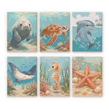 Carica l'immagine nel visualizzatore di Gallery, Mini Set Dipingere con i numeri 15x20cm (6 pezzi) - Tesori dell'Oceano Figured'Art