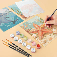Carica l'immagine nel visualizzatore di Gallery, Mini Set Dipingere con i numeri 15x20cm (6 pezzi) - Tesori dell'Oceano