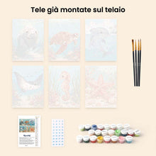 Carica l'immagine nel visualizzatore di Gallery, Mini Set Dipingere con i numeri 15x20cm (6 pezzi) - Tesori dell'Oceano