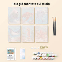 Carica l'immagine nel visualizzatore di Gallery, Mini Set Dipingere con i numeri 15x20cm (6 pezzi) - Tesori dell'Oceano