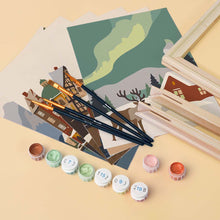 Carica l'immagine nel visualizzatore di Gallery, Mini Set Dipingere con i numeri 15x20cm (6 pezzi) - Collezione Villaggi Invernali