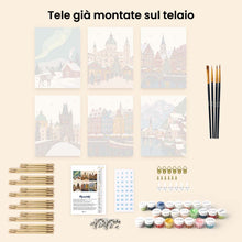 Carica l'immagine nel visualizzatore di Gallery, Mini Set Dipingere con i numeri 15x20cm (6 pezzi) - Collezione Villaggi Invernali