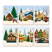 Carica l'immagine nel visualizzatore di Gallery, Mini Set Dipingere con i numeri 15x20cm (6 pezzi) - Natale in Europa Figured'Art