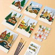 Carica l'immagine nel visualizzatore di Gallery, Mini Set Dipingere con i numeri 15x20cm (6 pezzi) - Natale in Europa