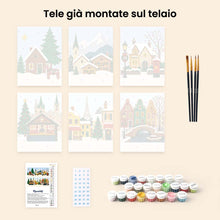Carica l'immagine nel visualizzatore di Gallery, Mini Set Dipingere con i numeri 15x20cm (6 pezzi) - Natale in Europa