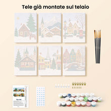 Carica l'immagine nel visualizzatore di Gallery, Mini Set Dipingere con i numeri 15x20cm (6 pezzi) - Natale in Europa