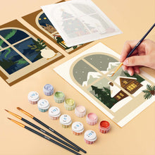 Carica l'immagine nel visualizzatore di Gallery, Mini Set Dipingere con i numeri 15x20cm (6 pezzi) - Finestre di Natale