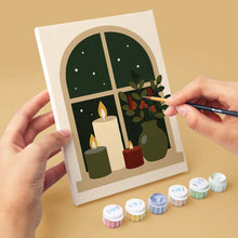 Carica l'immagine nel visualizzatore di Gallery, Mini Set Dipingere con i numeri 15x20cm (6 pezzi) - Finestre di Natale
