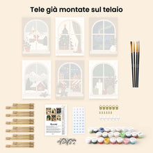 Carica l'immagine nel visualizzatore di Gallery, Mini Set Dipingere con i numeri 15x20cm (6 pezzi) - Finestre di Natale
