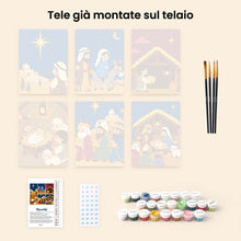 Carica l'immagine nel visualizzatore di Gallery, Mini Set Dipingere con i numeri 15x20cm (6 pezzi) - Immagini della Natività