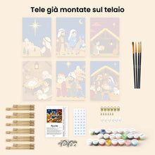 Carica l'immagine nel visualizzatore di Gallery, Mini Set Dipingere con i numeri 15x20cm (6 pezzi) - Immagini della Natività