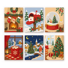 Carica l'immagine nel visualizzatore di Gallery, Mini Set Dipingere con i numeri 15x20cm (6 pezzi) - Ricordi di Natale Figured'Art