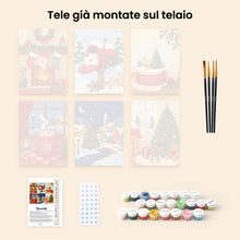 Carica l'immagine nel visualizzatore di Gallery, Mini Set Dipingere con i numeri 15x20cm (6 pezzi) - Ricordi di Natale
