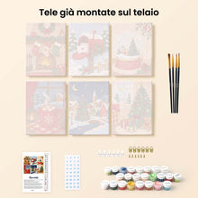 Carica l'immagine nel visualizzatore di Gallery, Mini Set Dipingere con i numeri 15x20cm (6 pezzi) - Ricordi di Natale