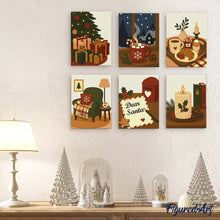 Carica l'immagine nel visualizzatore di Gallery, Mini Set Dipingere con i numeri 15x20cm (6 pezzi) - Momenti Festivi