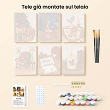 Carica l'immagine nel visualizzatore di Gallery, Mini Set Dipingere con i numeri 15x20cm (6 pezzi) - Momenti Festivi