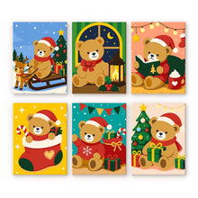 Carica l'immagine nel visualizzatore di Gallery, Mini Set Dipingere con i numeri 15x20cm (6 pezzi) - Orsetti di Natale Figured'Art