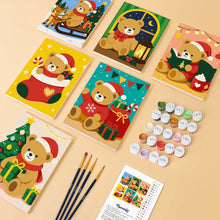 Carica l'immagine nel visualizzatore di Gallery, Mini Set Dipingere con i numeri 15x20cm (6 pezzi) - Orsetti di Natale