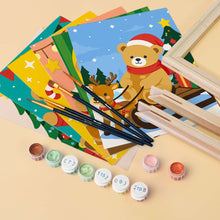 Carica l'immagine nel visualizzatore di Gallery, Mini Set Dipingere con i numeri 15x20cm (6 pezzi) - Orsetti di Natale