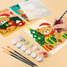 Carica l'immagine nel visualizzatore di Gallery, Mini Set Dipingere con i numeri 15x20cm (6 pezzi) - Orsetti di Natale