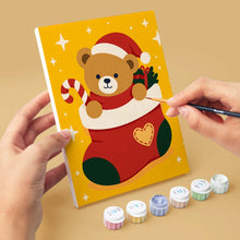 Carica l'immagine nel visualizzatore di Gallery, Mini Set Dipingere con i numeri 15x20cm (6 pezzi) - Orsetti di Natale