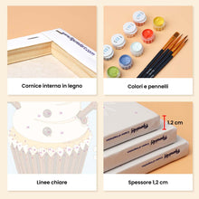 Carica l'immagine nel visualizzatore di Gallery, Mini Set Dipingere con i numeri 15x20cm (6 pezzi) - Cupcake di Natale